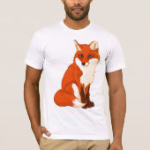 Cute Fox Sitting Mens T-Shirt (Front)