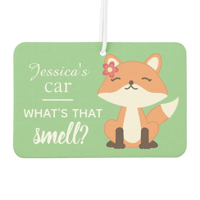 Cute Fox Sniffing the Air Personalised Freshener (Back)