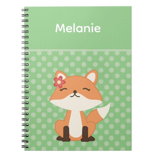 Cute Fox Sniffing the Air Personalised Notebook (Front)