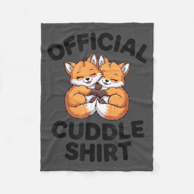 Cute Fox Snuggle Couple This Is My Cuddle  Fleece Blanket (Front)