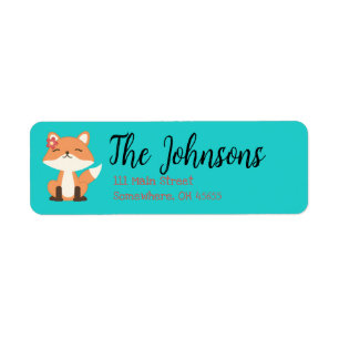 Cute Fox Thème de retour Adresse Étiquettes Animal