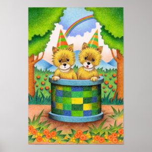 Cute fox twins. poster