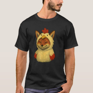 Cute Fox Wearing Chicken Costume Funny Halloween A T-Shirt