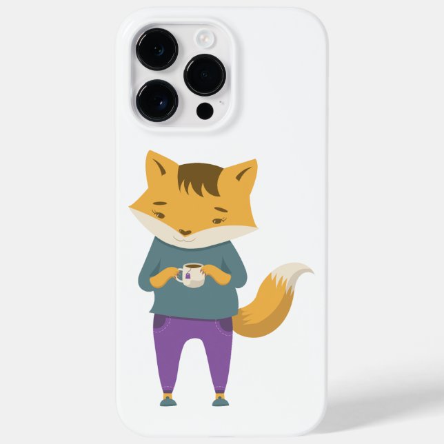Cute fox with cup of tea Case-Mate iPhone case (Back)