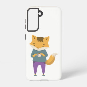 Cute fox with cup of tea samsung galaxy case
