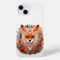 Cute Fox with flowers Paper Cutout