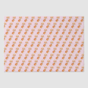 Cute Fox Woodland Party Hat Happy Birthday Pink Tissue Paper