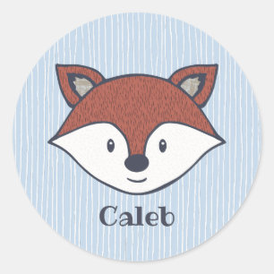 Cute Fox Woodland Theme Personalized Sticker