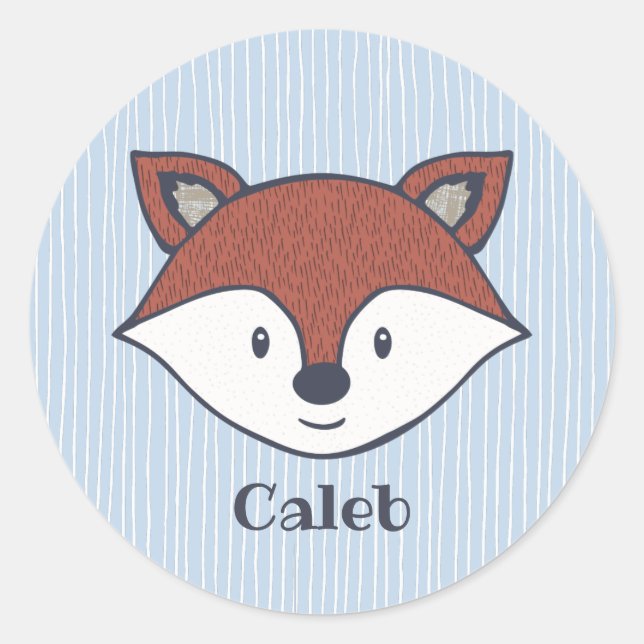Cute Fox Woodland thème Sticker personnalisé (Devant)