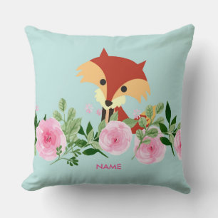 cute fox woodland Throw Pillow 20" x 20"