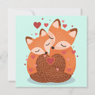 Cute Foxes Holiday Card