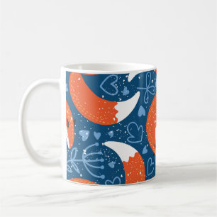 Cute Foxes: Vintage Animal Pattern Coffee Mug