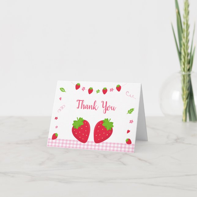 Cute fraise Merci d'anniversaire (Devant)