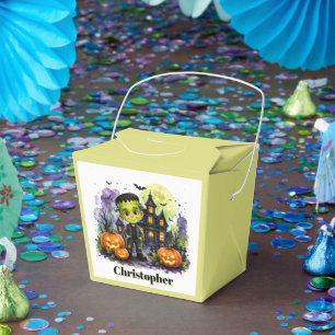 Cute Frankenstein Boy Halloween Birthday Party Favor Box