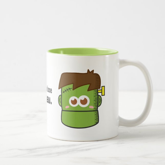 Cute Frankenstein Monster Two-Tone Coffee Mug (Right)