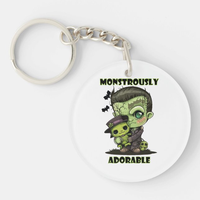  Cute Frankenstein Monster with plushie Keychain (Front)