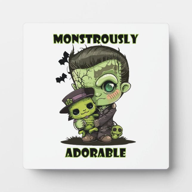  Cute Frankenstein Monster with plushie Plaque (Front)