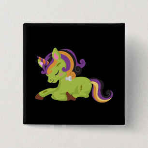 Cute Frankenstein Unicorn Halloween 2 Inch Square Button