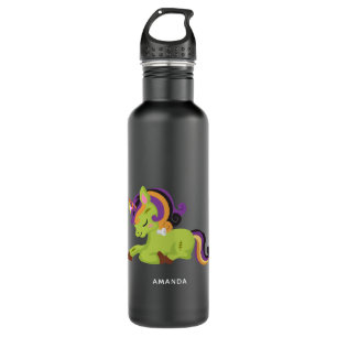 Cute Frankenstein Unicorn Halloween Drawing 710 Ml Water Bottle