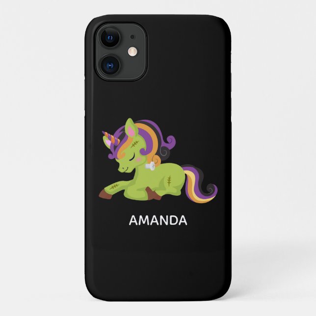 Cute Frankenstein Unicorn Halloween Drawing Case-Mate iPhone Case (Back)