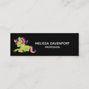 Cute Frankenstein Unicorn Halloween Drawing Mini Business Card