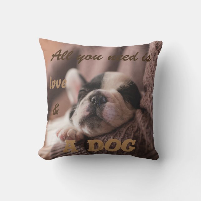 Cute french bulldog|| all you need is... throw pillow (Front)