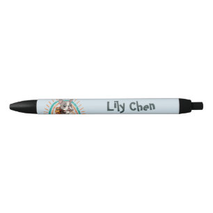 Cute French Bulldog Back to School Rainbow Black Ink Pen