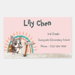Cute French Bulldog Back to School Rainbow Sticker