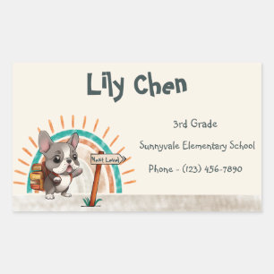 Cute French Bulldog Back to School Rainbow Sticker