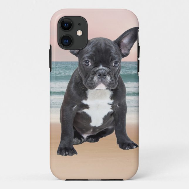Cute French Bulldog Beach Sun Water Case-Mate iPhone Case (Back)