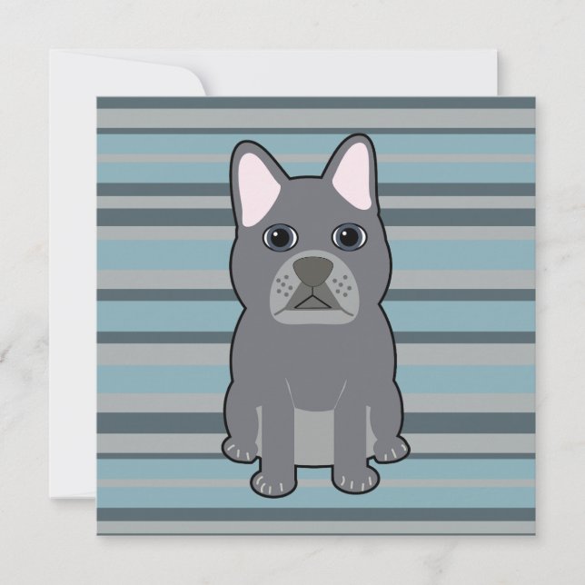 Cute French Bulldog Blue Striped (Front)