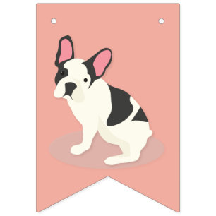 Cute French Bulldog. Bunting Flags