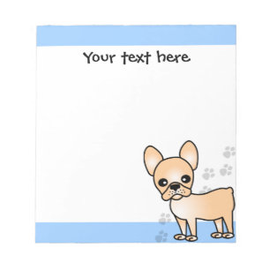 Cute French Bulldog Cartoon Tan Notepad