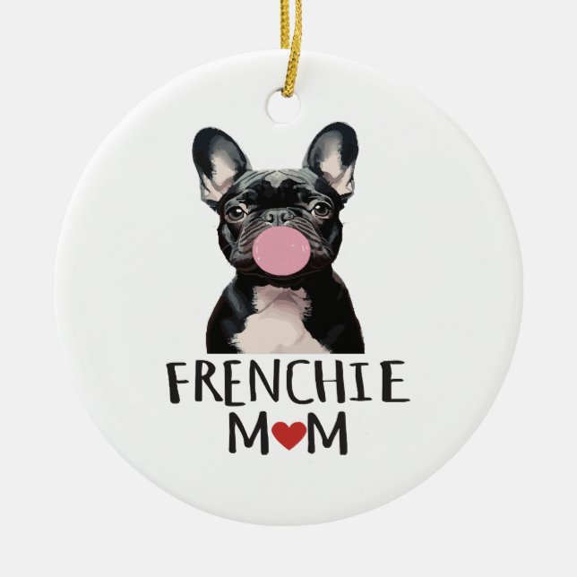 Cute French bulldog Ceramic Ornament (Front)