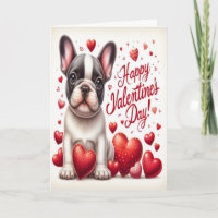 Cute French Bulldog Dog Happy Valentine's Day