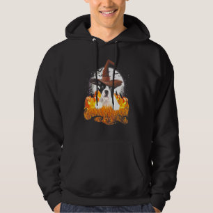 Cute French Bulldog Dog Witch On Halloween Pumpkin Hoodie