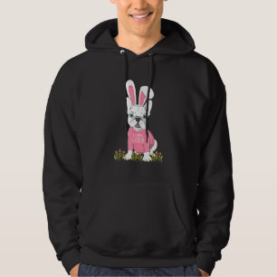 Cute French Bulldog Easter Bunny Ears Graphic Hoodie