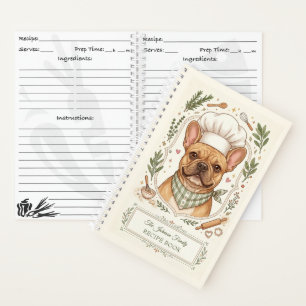 Cute French Bulldog Family Recipe Book