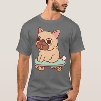 Cute French Bulldog Farting On Skateboard Funny T-Shirt