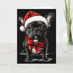 Cute French Bulldog Frenchie Dog Christmas Merry X Card