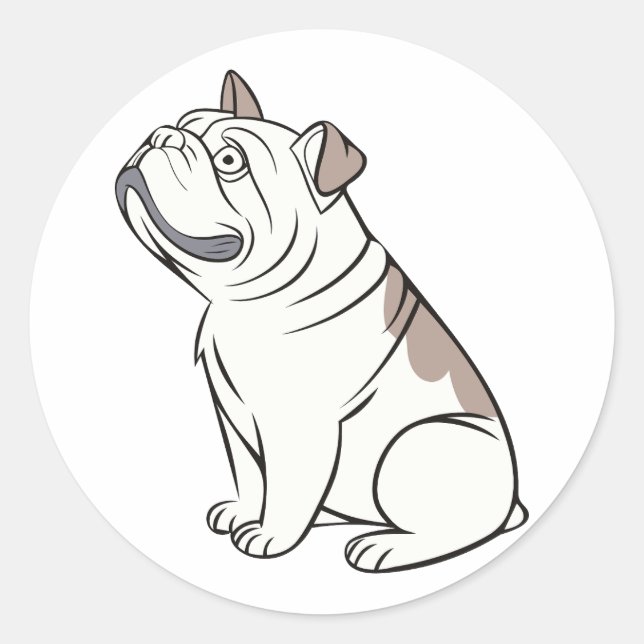 Cute French Bulldog Funny  Classic Round Sticker (Front)