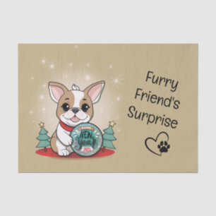 Cute French Bulldog Funny Happy New Year Tissue Paper