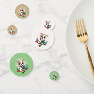 Cute French Bulldog Funny New Year's Eve Party Confetti