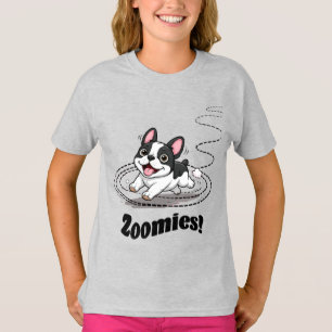 Cute French Bulldog Funny Zoomies Girls Tshirt