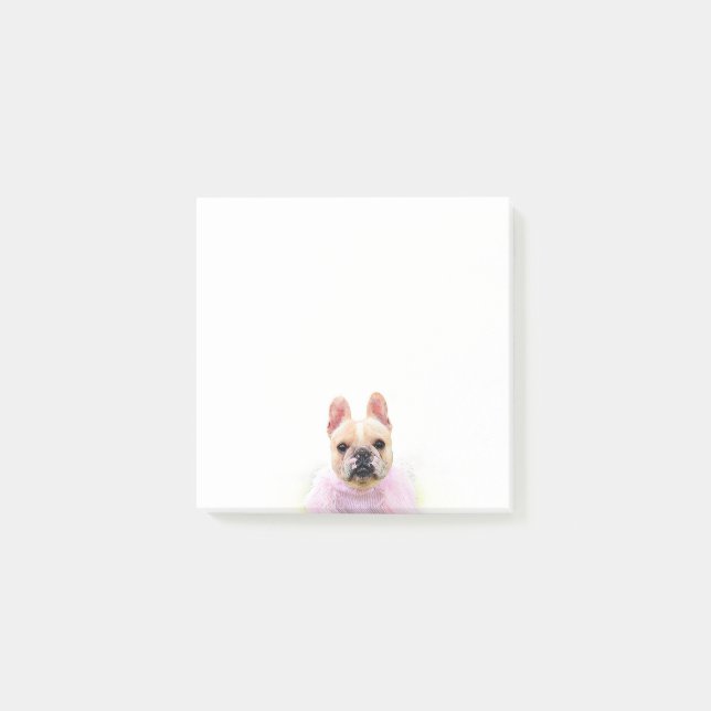 Cute French Bulldog Glam Frenchie Illustration Post-it Notes (Front)