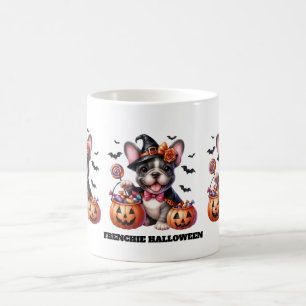 Cute French Bulldog Halloween Candy Witch Coffee Mug