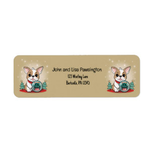 Cute French Bulldog Happy New Year Return Address