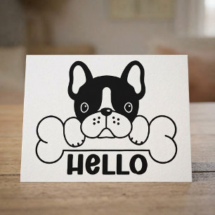 Cute French Bulldog Hello Frenchie Puppy Dog Love Card