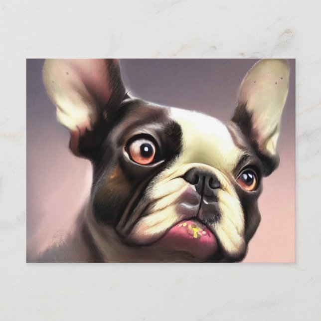 Cute French Bulldog Holiday Card (Front)