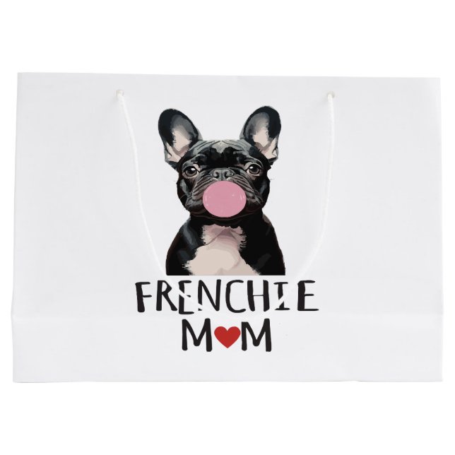 Cute French bulldog Large Gift Bag (Back)